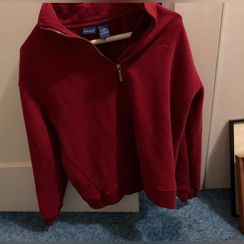 Izod Red Quarter-Zip Sweatshirt